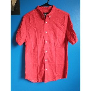 Men's Medium Carbon Flamingo Print Button Down